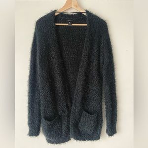 Dark Teal Eyelash Cardigan